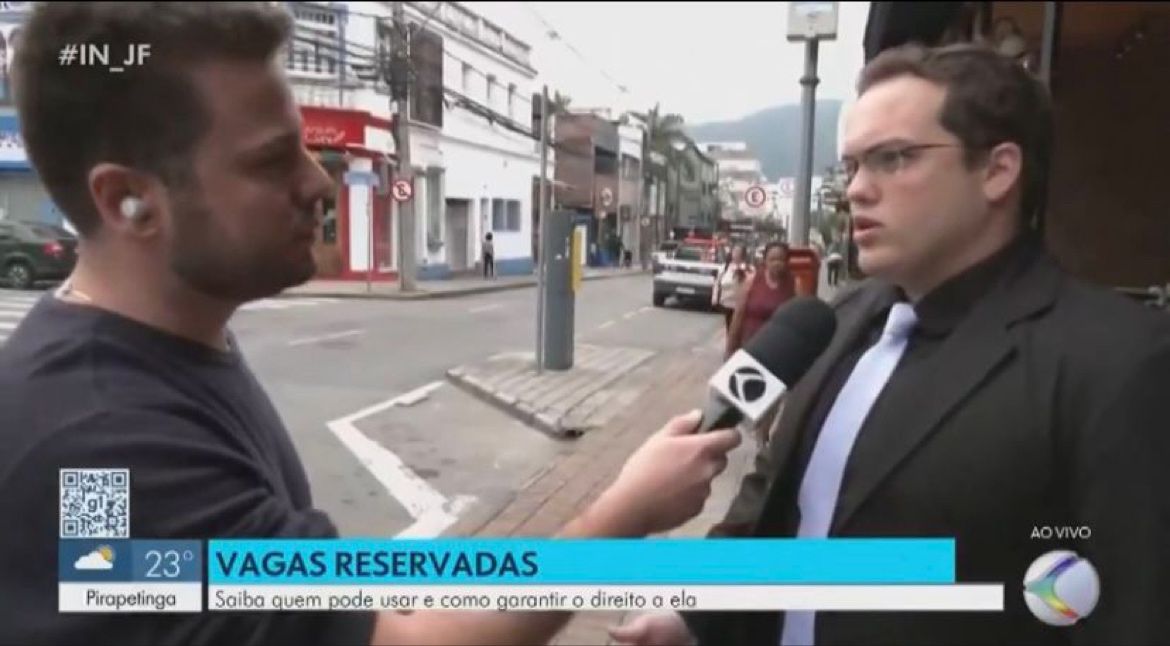 Dr. Pablo em entrevista para a TV sobre direitos no trânsito